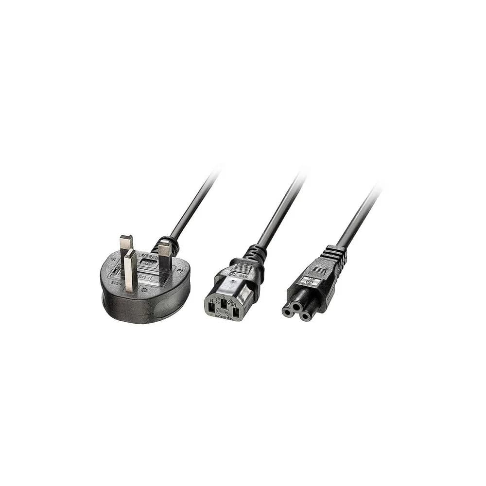 Lindy 30374 Stromkabel Schwarz 2,5 m Netzstecker Typ G C13 coupler + C5 coupler