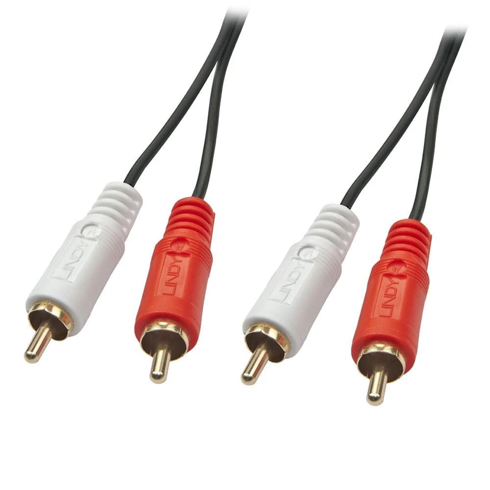 Lindy 35660 Audio-Kabel 1 m 2 x RCA Rot, Weiß