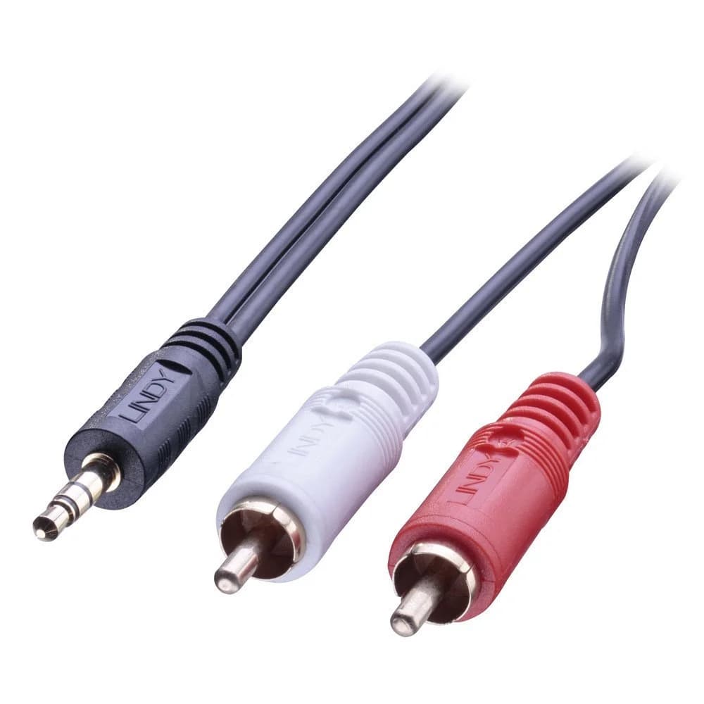 Lindy 35680 Audio-Kabel 1 m 3.5mm 2 x RCA Schwarz