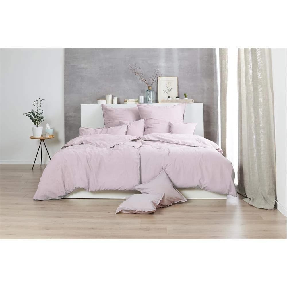 Stone-Washed Bettwäsche , rosa/pink , Maße (cm): B: 135 H: 1