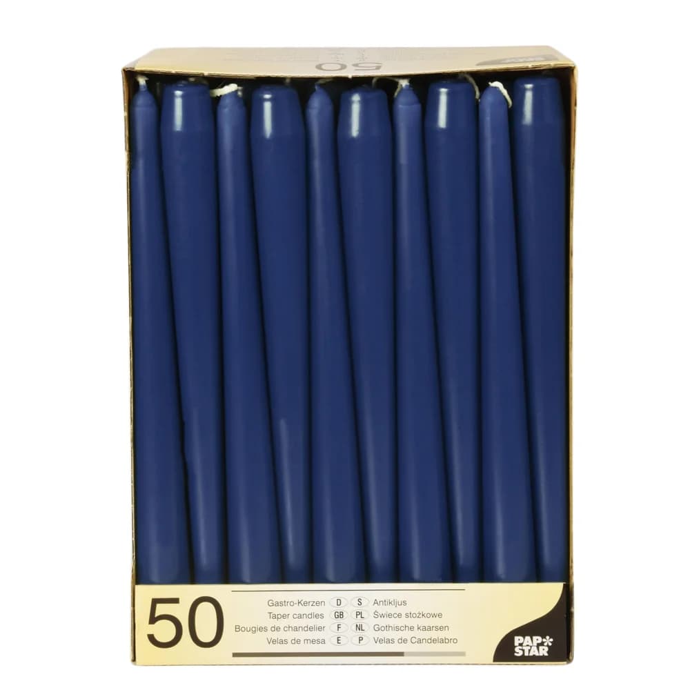 PAPSTAR Spitzkerze, Spitzkerzen 2,2x25cm 50 Stück Dunkelblau blau