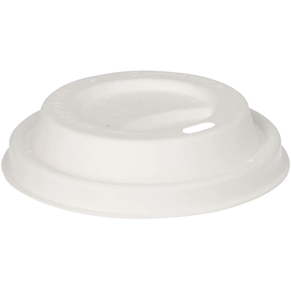 Papstar Dom-Deckel aus Zuckerrohr pure 50 Stück weiß, 8x2.5 cm