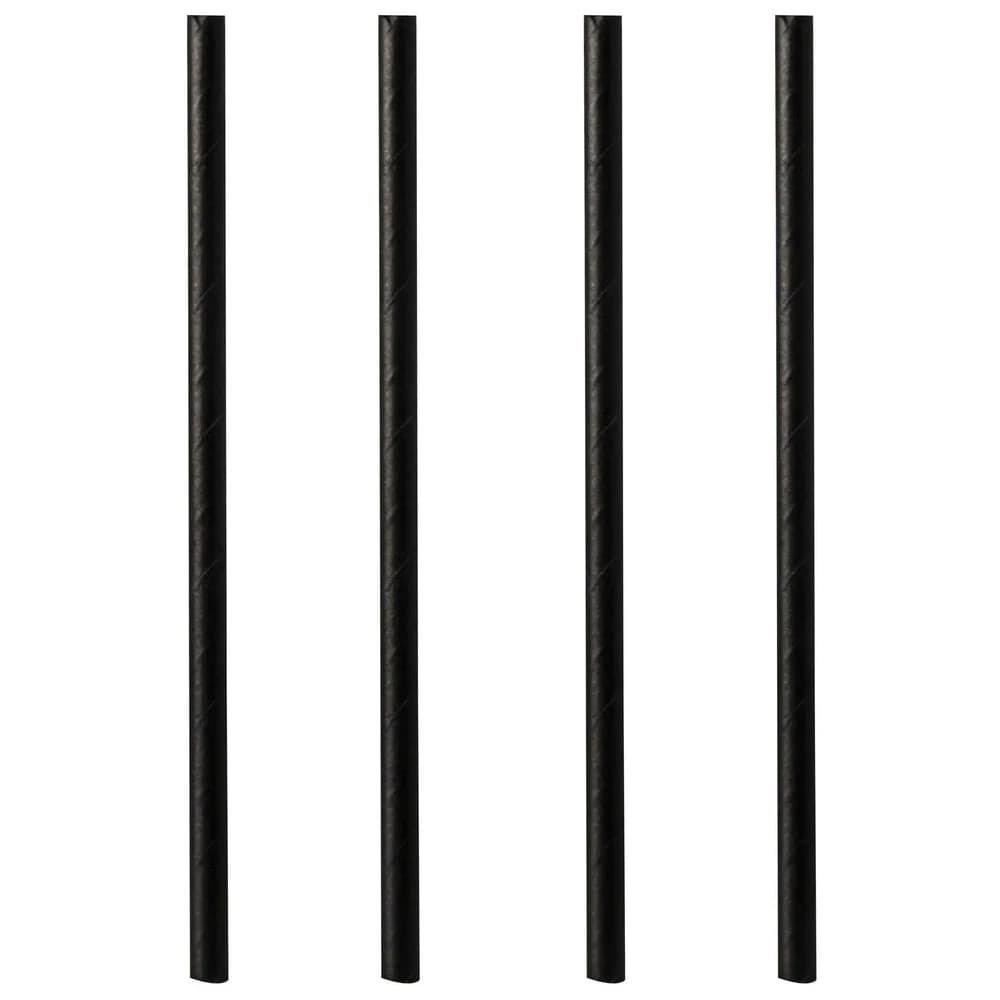 PAPSTAR 500 Cocktail Trinkhalme, Papier Ø 7 mm · 15 cm schwarz