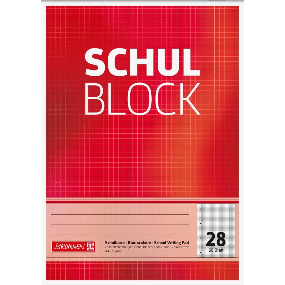 BRUNNEN Schulblock A4 Lineatur 28 50 Blatt 1052528