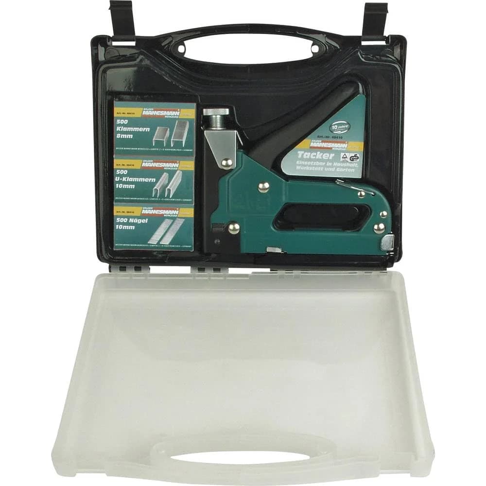 Brüder Mannesmann Werkzeuge Nagler Tacker, im Plastikkoffer M48410