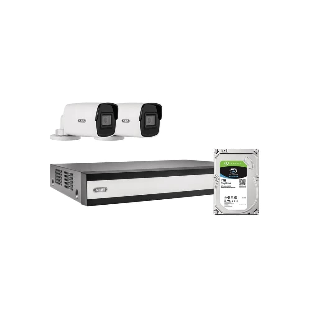 ABUS PoE-Video-Set: 2 Mini-Tube-Kameras + NVR 1TB