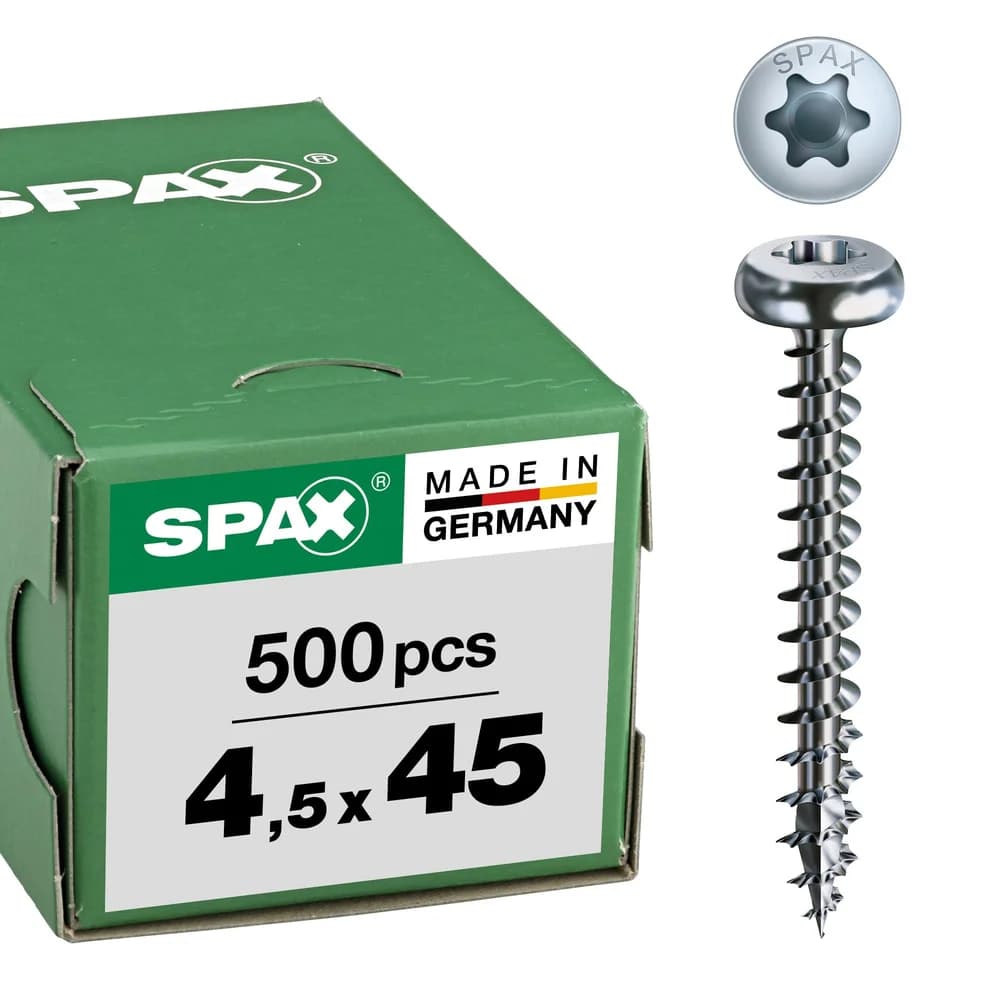 Spax Universalschraube 4,5 x 45 mm Halbrundkopf T-STAR plus Vollgewinde 4CUT WIROX A3J