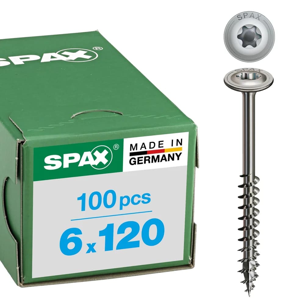 SPAX® Holzbauschrauben T30 A2 6x120 100 St.