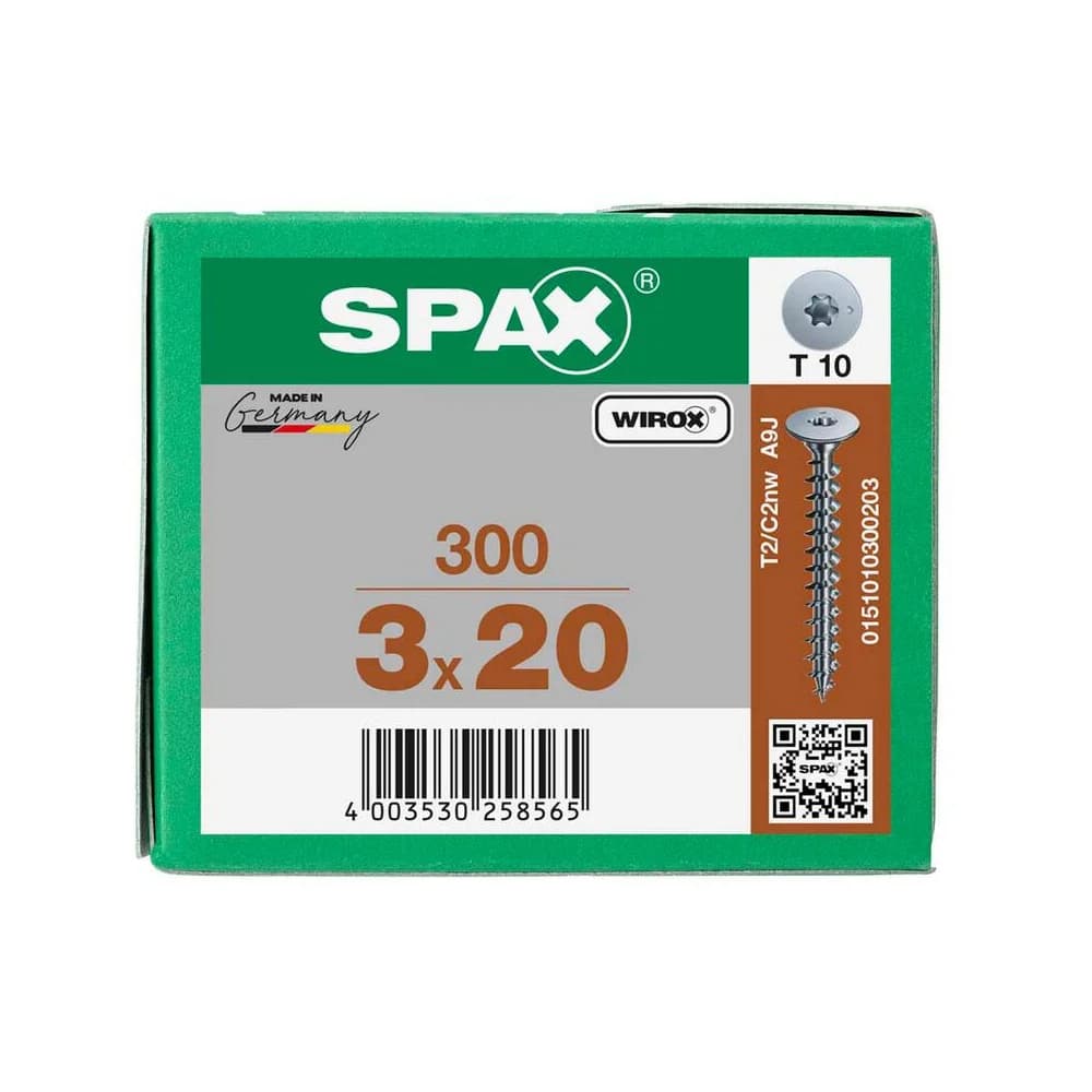 SPAX Rückwandschrauben »T10 Flachkopf WIROX« 3 x 20 mm 300 Stück