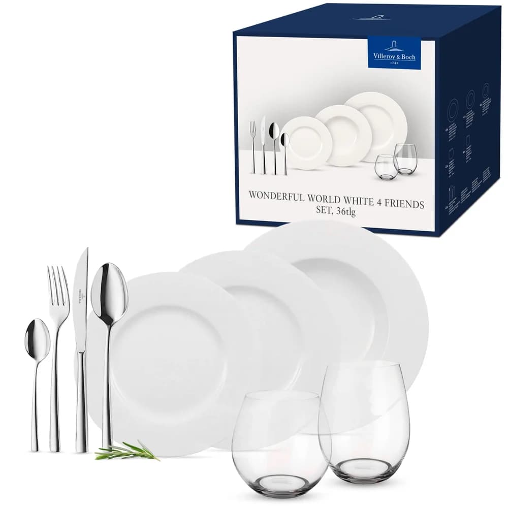 Villeroy & Boch Wonderful World White 4 Friends Set 36tlg.