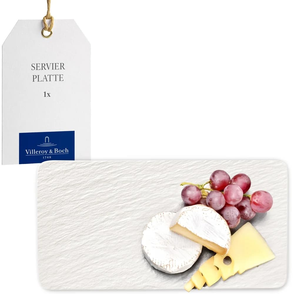 Villeroy & Boch Servierplatte Manufacture Rock blanc, Porzellan, 35x18x1 cm weiß