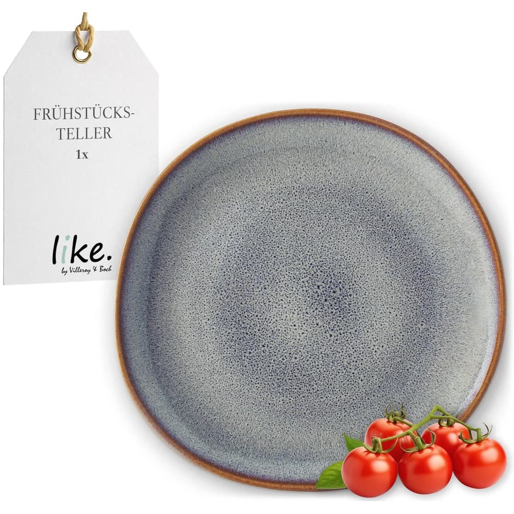 Villeroy & Boch Frühstücksteller Lave Beige, Spülmaschinengeeignet grau