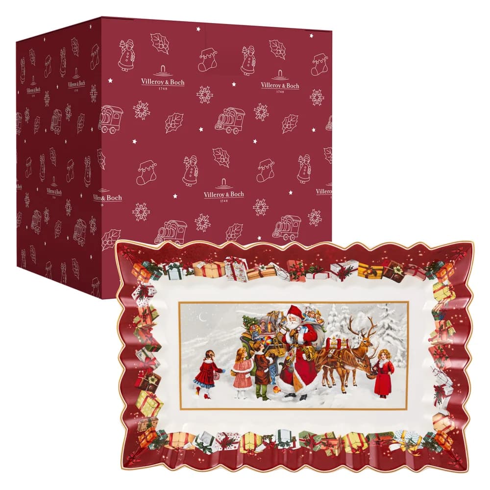 Villeroy & Boch Toy's Fantasy Kuchenplatte eckig: Santa mit Kinder 35x23cm