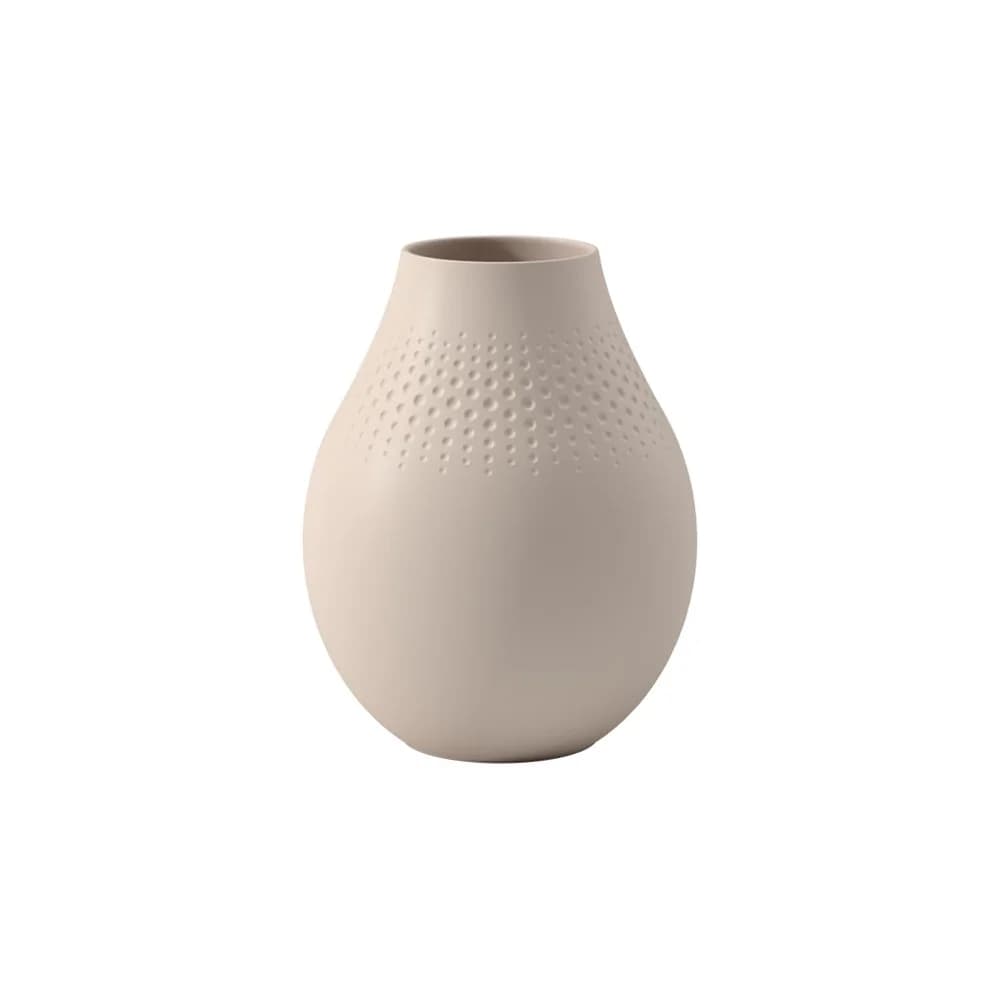 Villeroy & Boch Manufacture Collier beige Vase Perle hoch 16x16x20cm