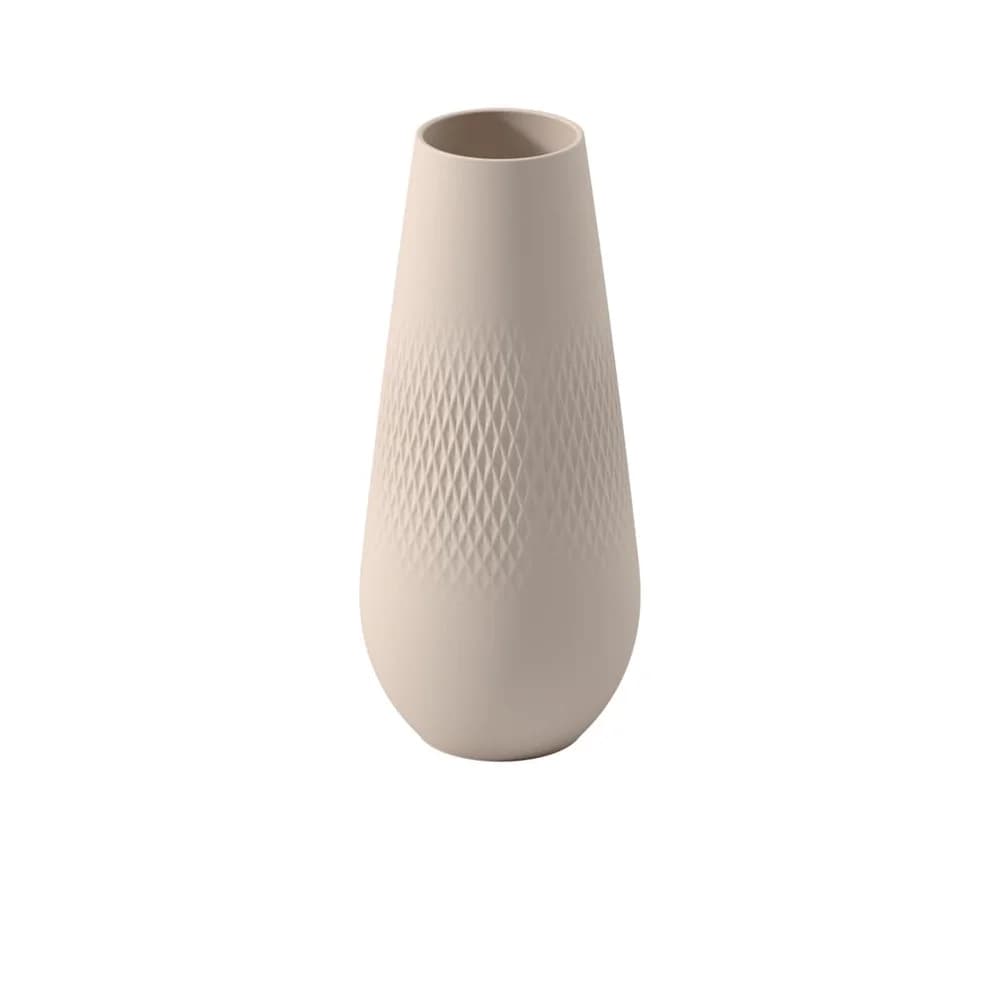 Villeroy & Boch Manufacture Collier beige Vase Carré hoch 11,5x11,5x26cm