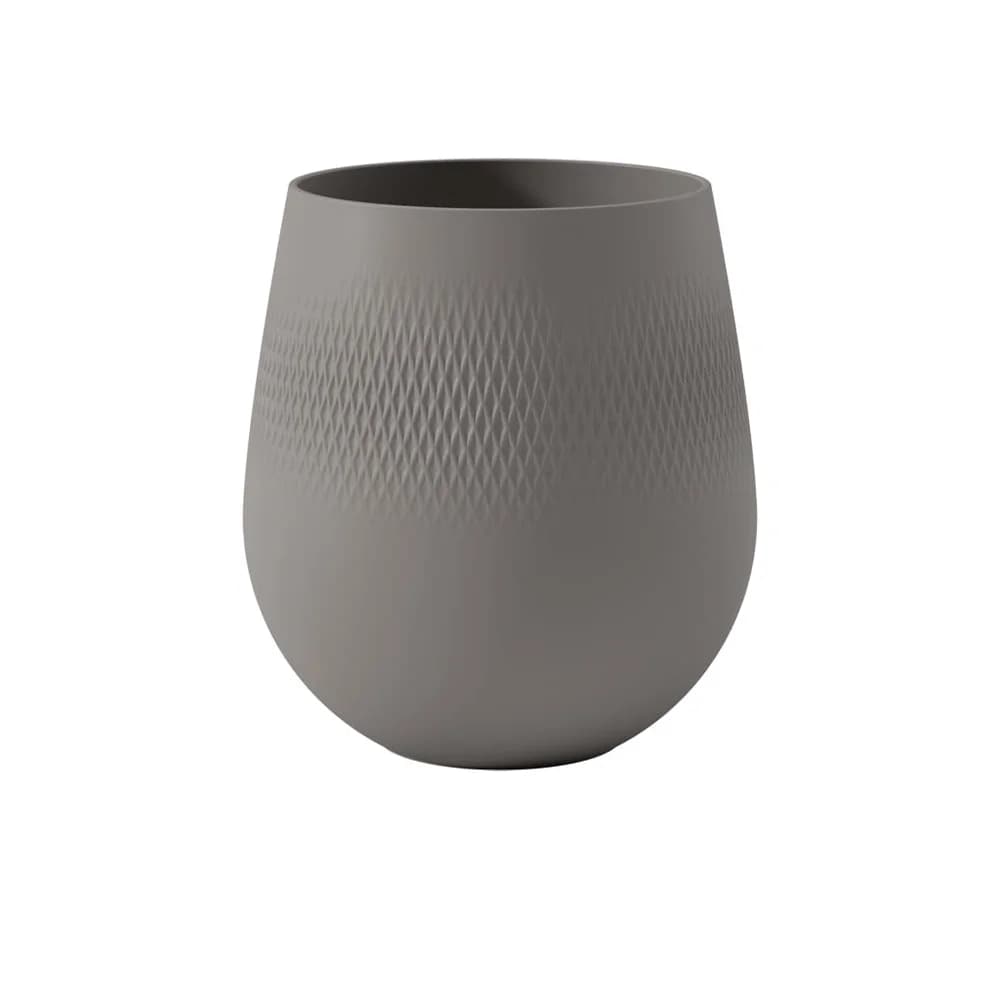 Villeroy & Boch Manufacture Collier taupe Vase Carré groß 20,5x20,5x22,5cm