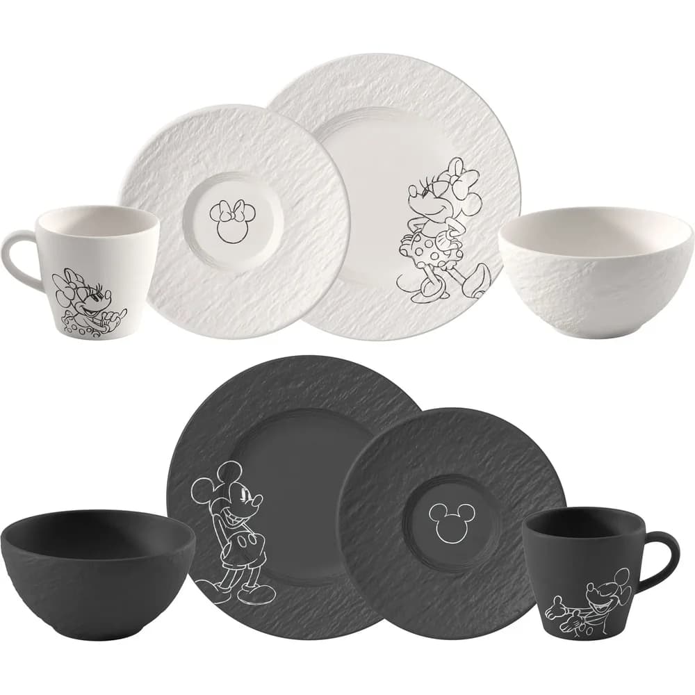 Villeroy & Boch Manufacture Rock - Mickey Mouse Frühstücks-Set 8-teilig