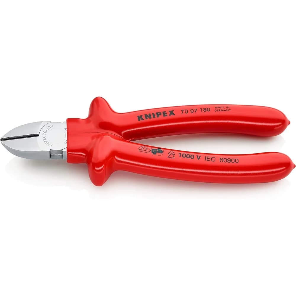 Knipex Seitenschneider, Verchromt 180 mm tauchisoliert