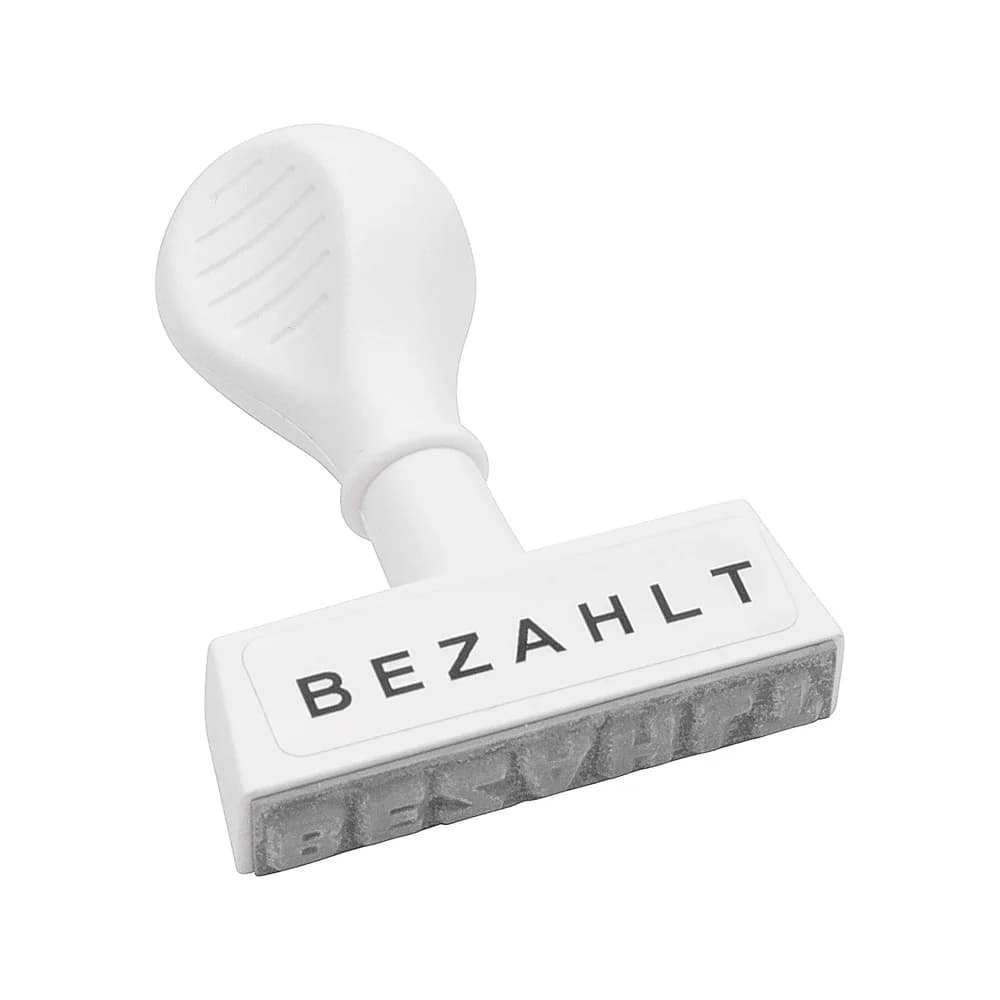 Wedo Textstempel BEZAHLT 45mm Kunststoff weiß 1939