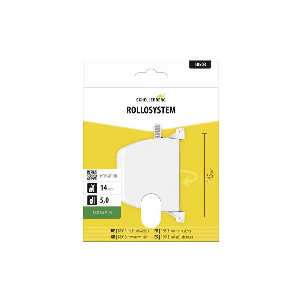 Schellenberg Aufschraubwickler Mini mit Rolladengurt, schwenkbar, weiß, 50503