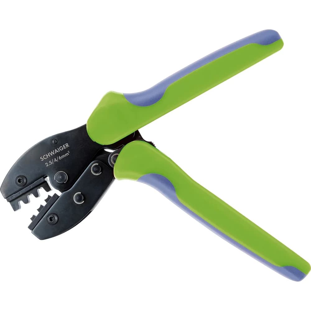 Schwaiger Crimpzange SOZG0100 Kabel-Crimper Crimpwerkzeug Schwarz, Blau, Grün