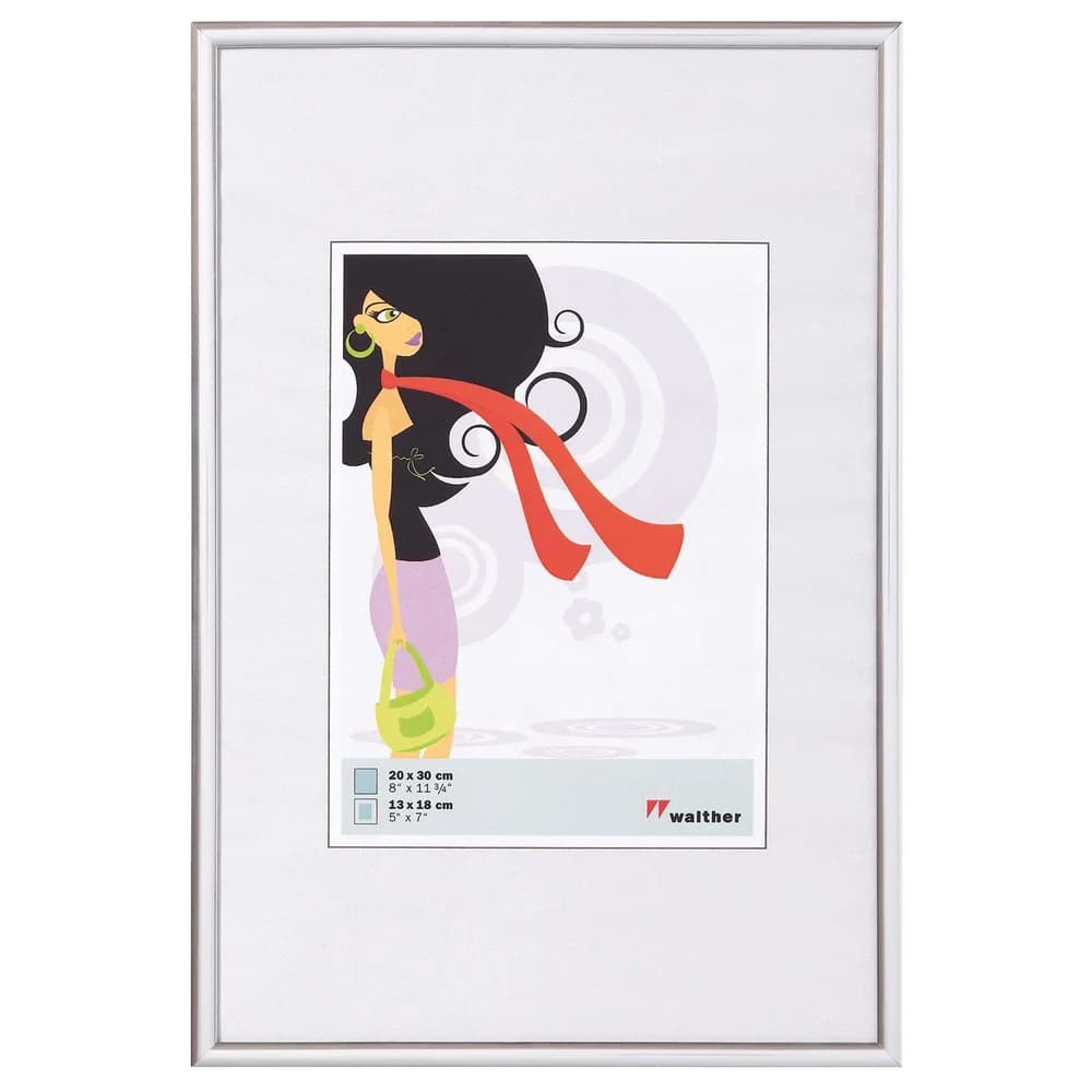walther + design Lifestyle Kunststoff Bilderrahmen 18x24 cm SILBER
