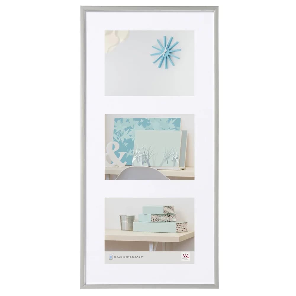 Walther Design Bilderrahmen Kunststoffrahmen New Lifestyle Galerieformate silberfarben 3x13x18