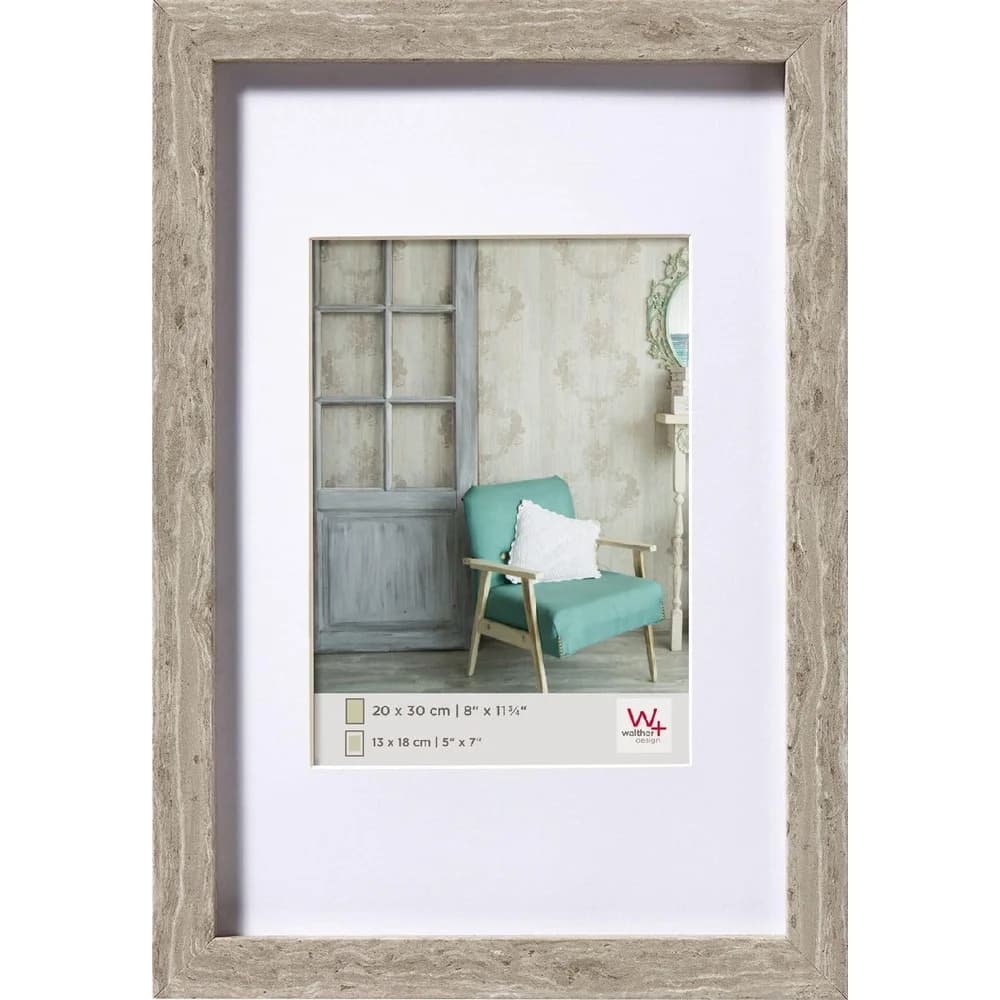 Walther Design Bilderrahmen Holzrahmen Stockholm grau 30x40