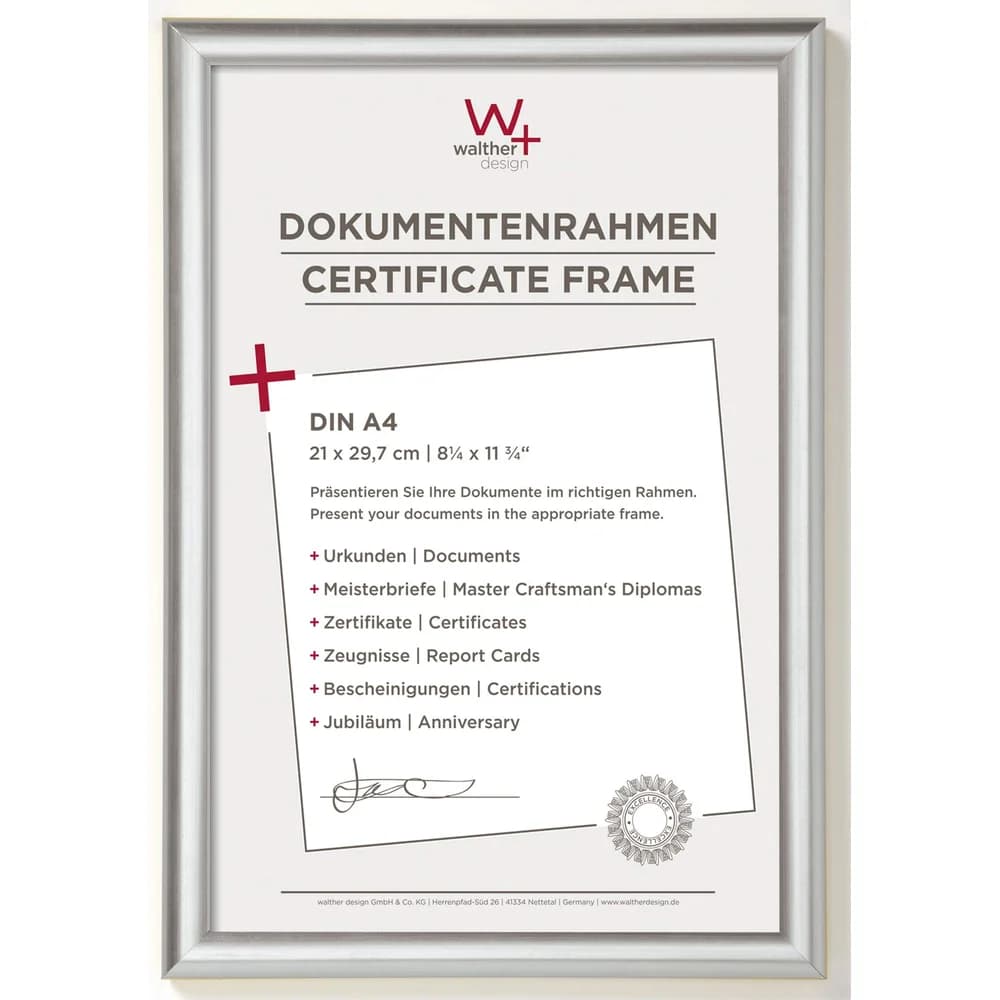 Walther Trendstyle 21x29,7 Kunststoff silber DIN A4 KP130S