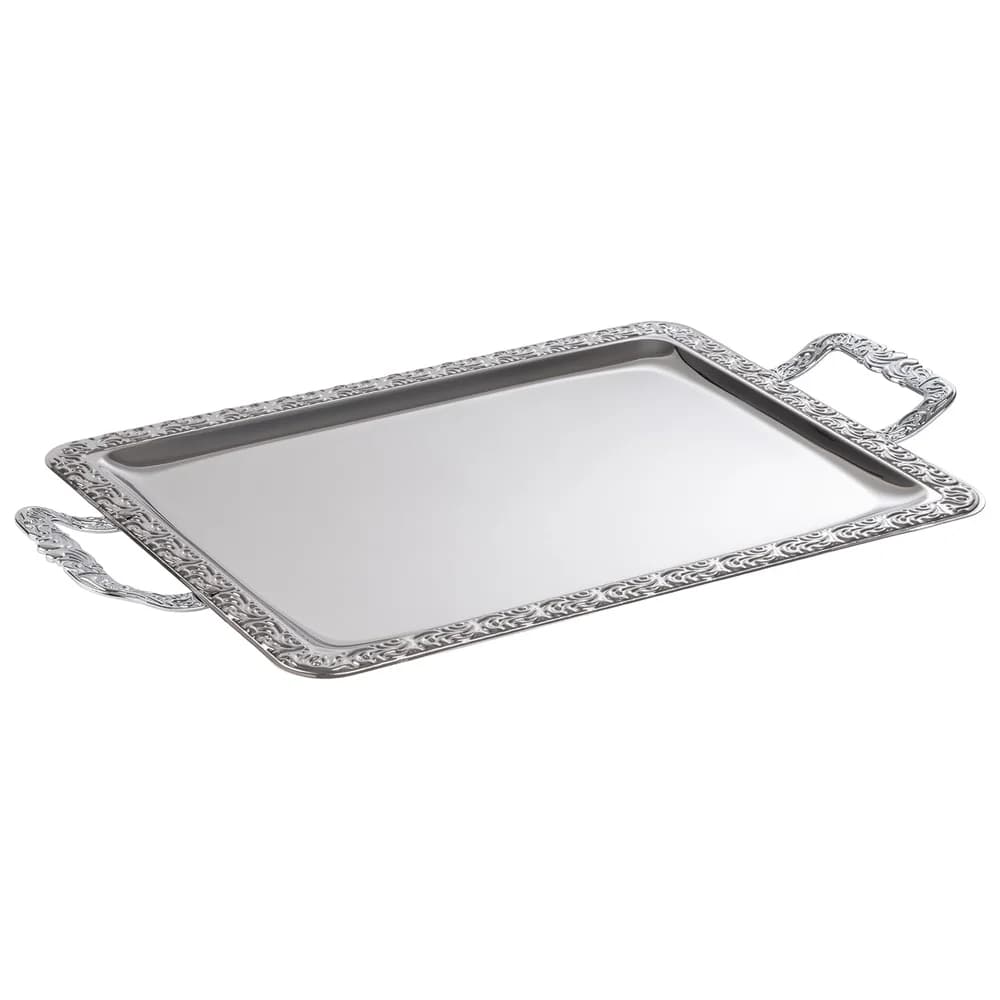 APS Tablett SCHÖNER ESSEN, Edelstahl, 31x54 cm silberfarben