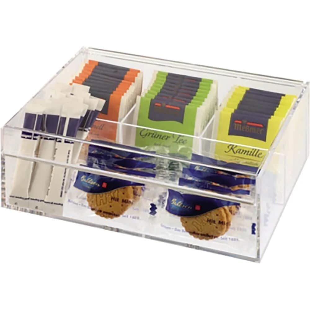 APS Teebox / Multibox 3 + 1 Fächer transparent, 22x9x17 cm
