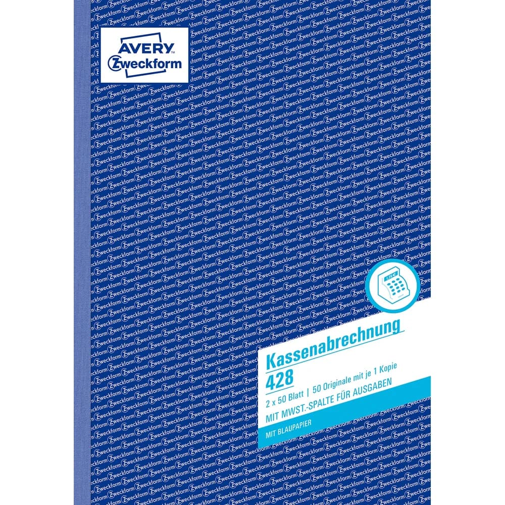 Avery Zweckform Kassenabrechnung 428 DIN A4 2x50Blatt