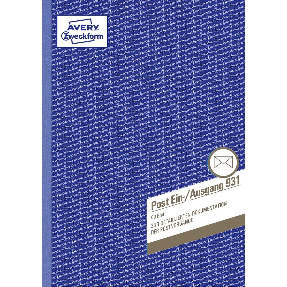 Avery Zweckform Formularblock Post-Ein-/Ausgangsbuch A4 50 Blatt blau