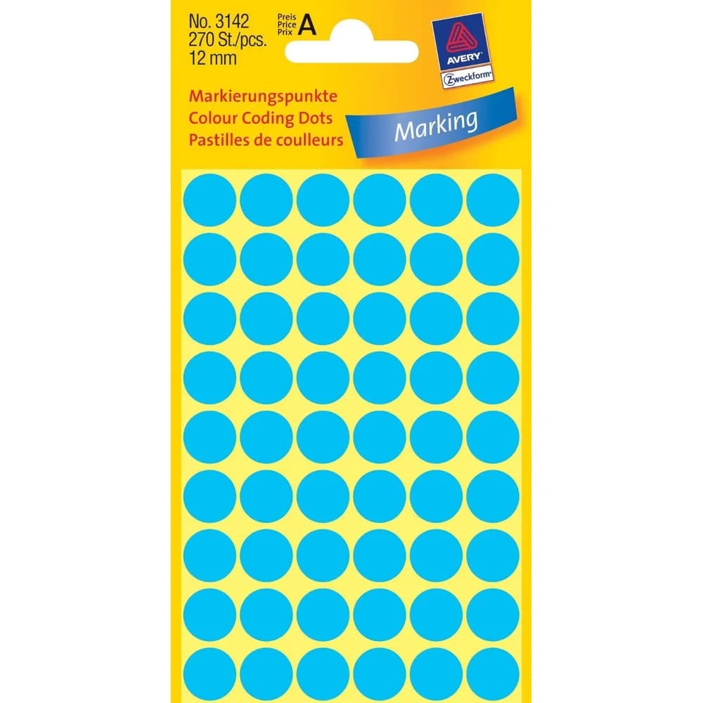 AVERY Zweckform Klebepunkte 3142 blau Ø 12,0 mm - 270 Stück