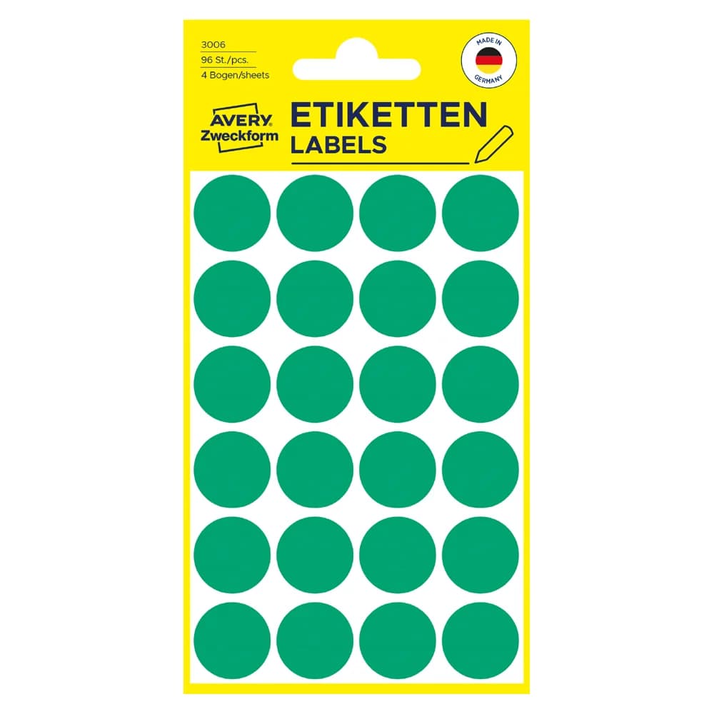 AVERY Zweckform Klebepunkte 3143 grün Ø 12,0 mm - 270 Stück