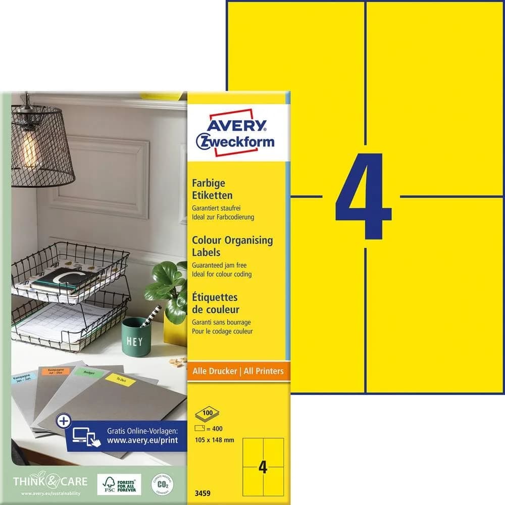 Avery, Etiketten, Farbige Etiketten
