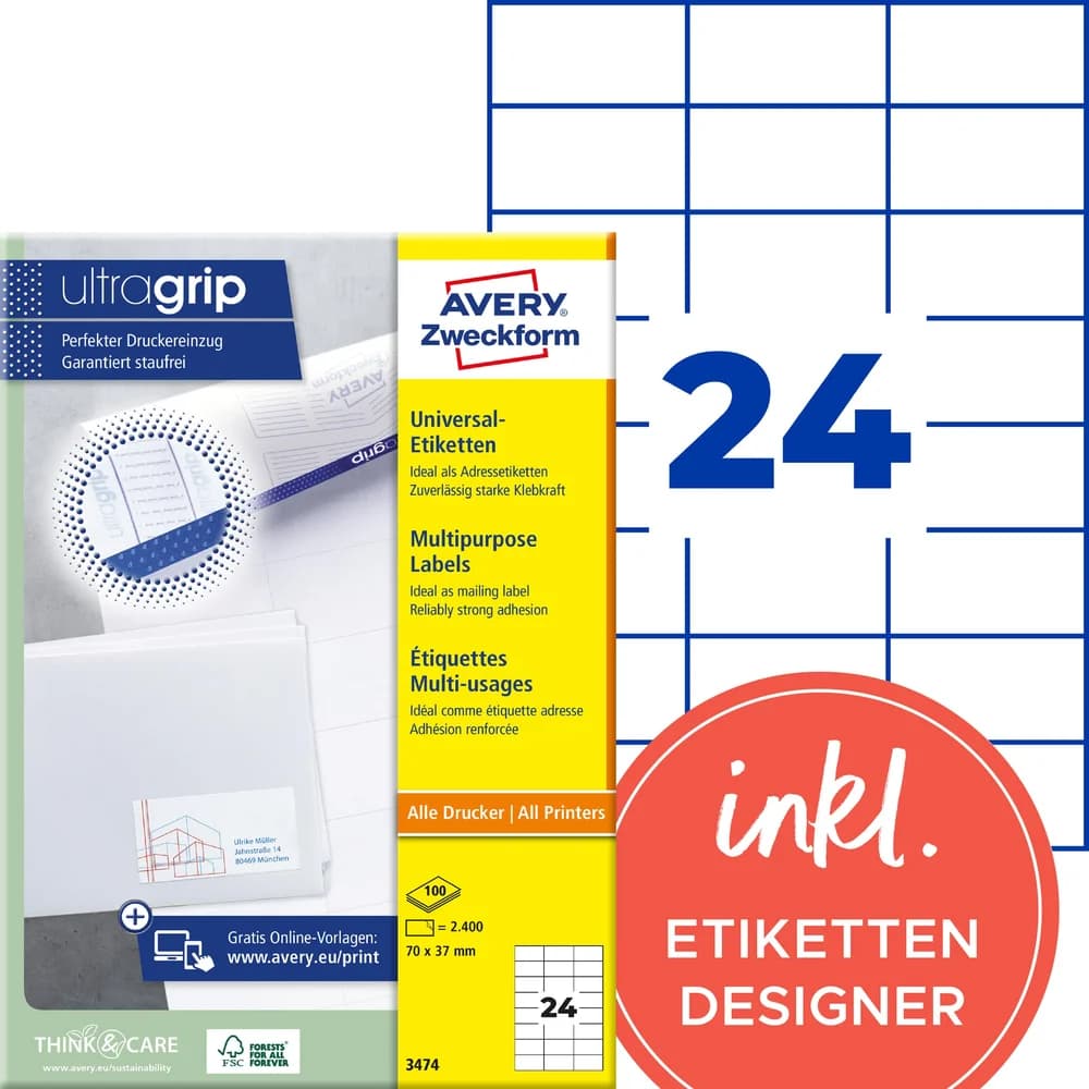 ILC universal etiket 70x37mm (2400)