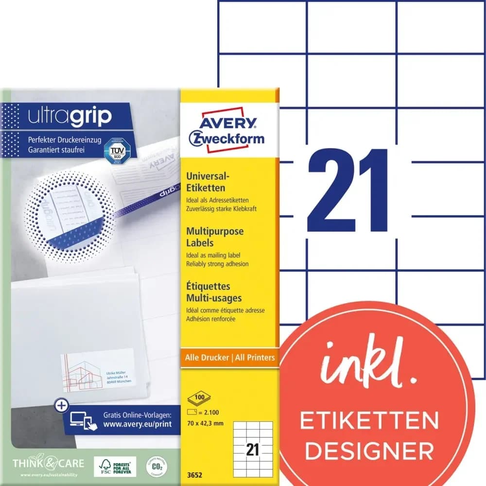 Avery Multi-Function Labels Weiß