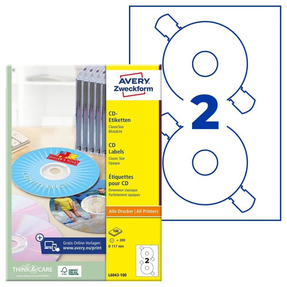 AVERY Zweckform CD-Etiketten ClassicSize