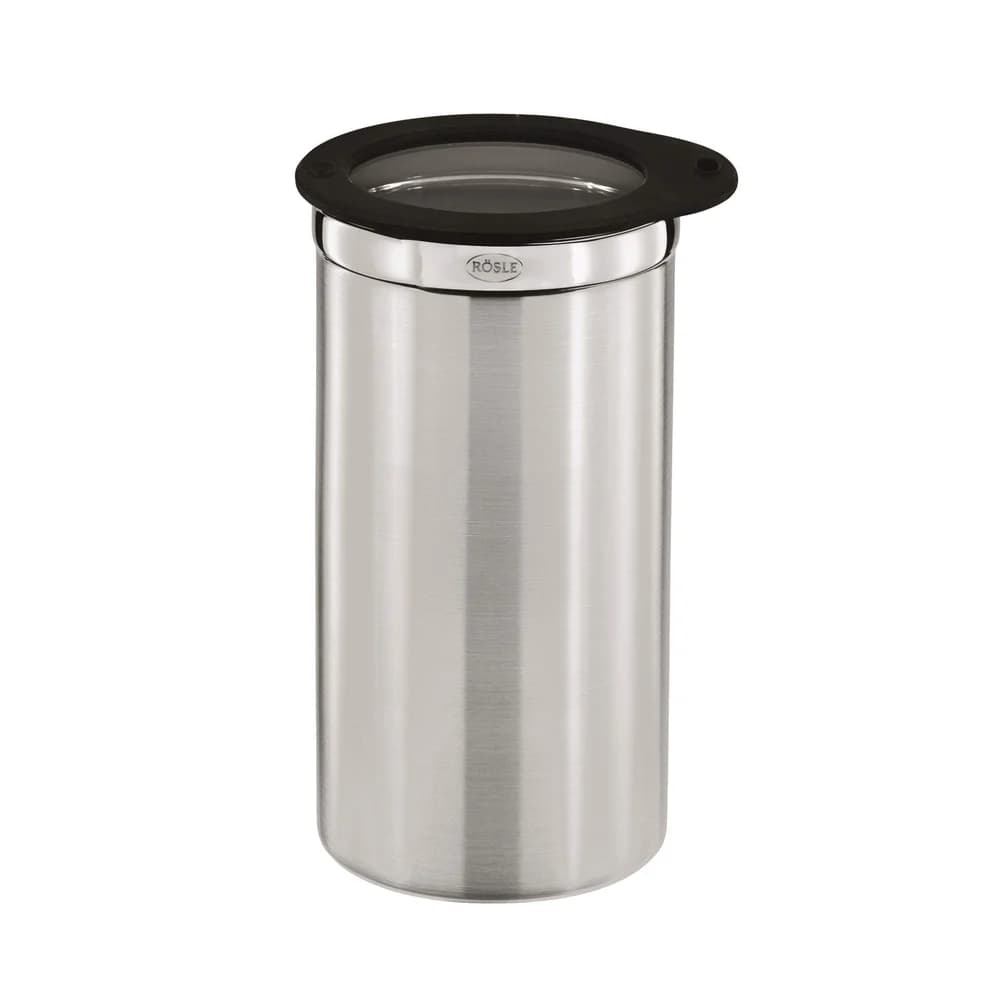 Rösle Kaffeedose mit Frischhaltedeckel für ca. 500 g Kaffeepulver - Schwarz/Silber
