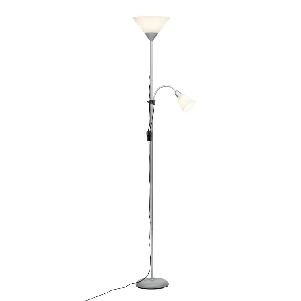 BRILLIANT SPARI Deckenfluter 180 cm Aluminium / Kunststoff Silber / weiß 2-Flammig, 93008/05