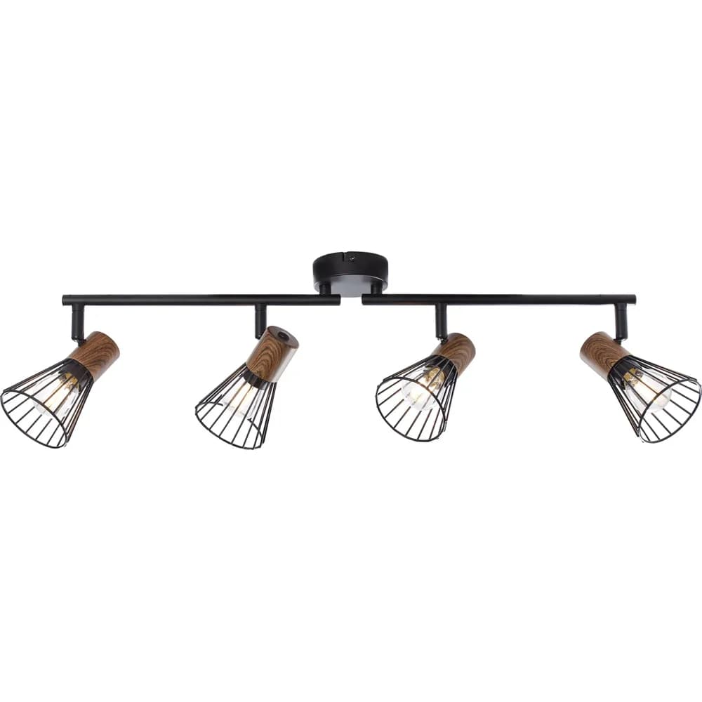 Brilliant Manama Spotrohr 4flg holz dunkel/schwarz matt