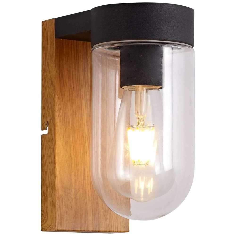 Brilliant Außenwandleuchte Cabar Holz Optik E27 max. 40W IP44
