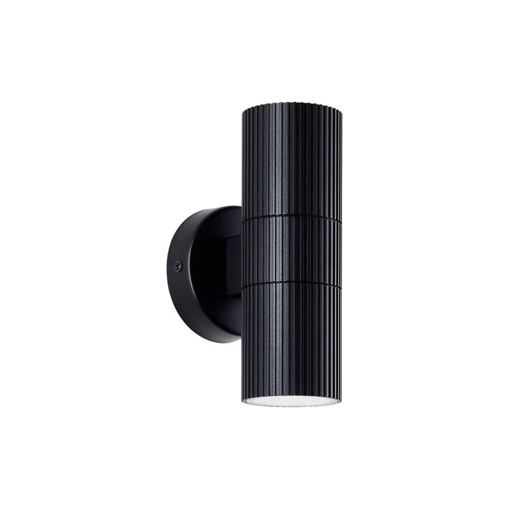 BRILLIANT Wandleuchte Keola Außenleuchte, H 18 cm, 2x GU10-Fassung, Up/Down Light, Riffel-Design