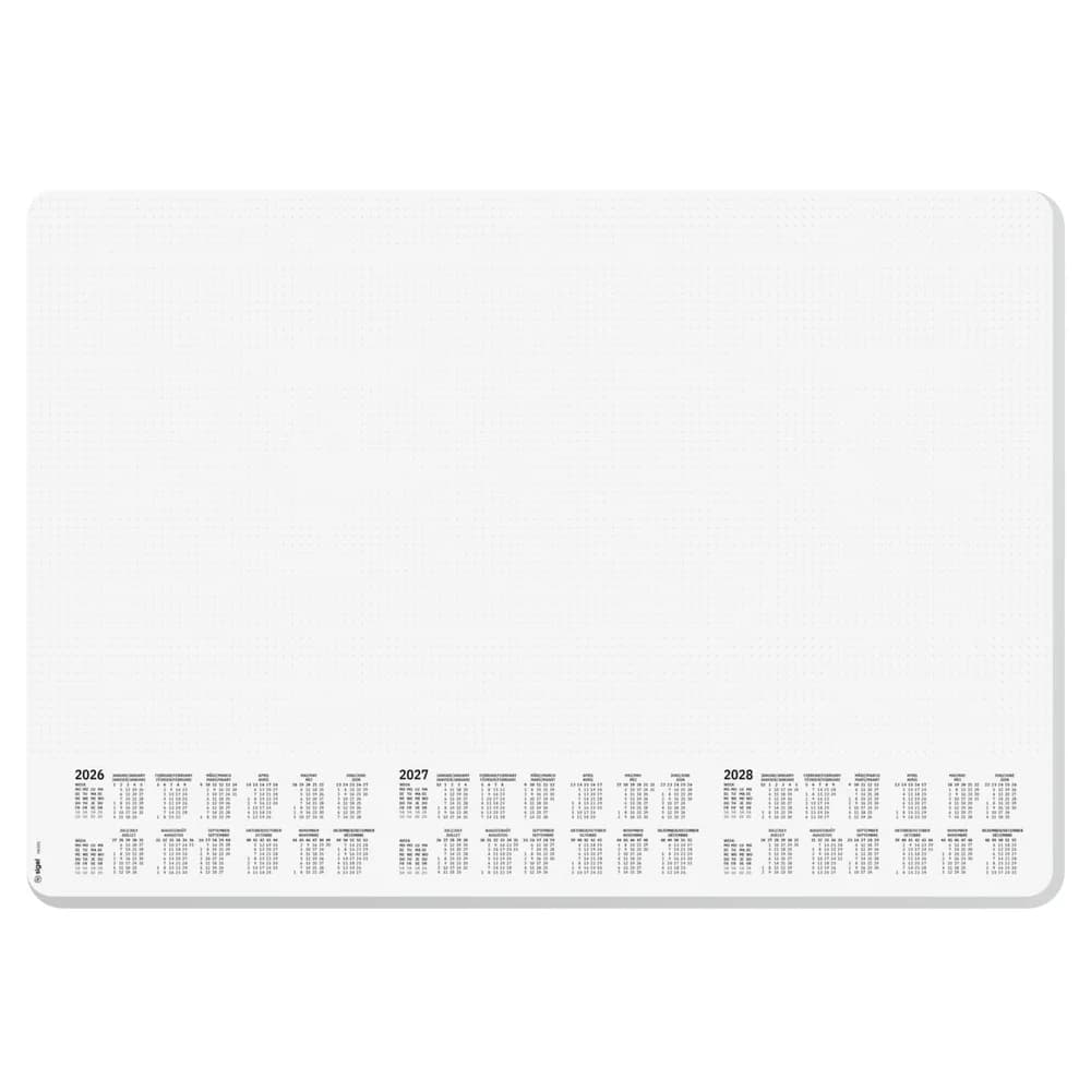 SIGEL Schreibtischunterlage Dotted 2026/2027/2028 weiß/schwarz Papier 59,5 x 41,0 cm, 30 Blatt
