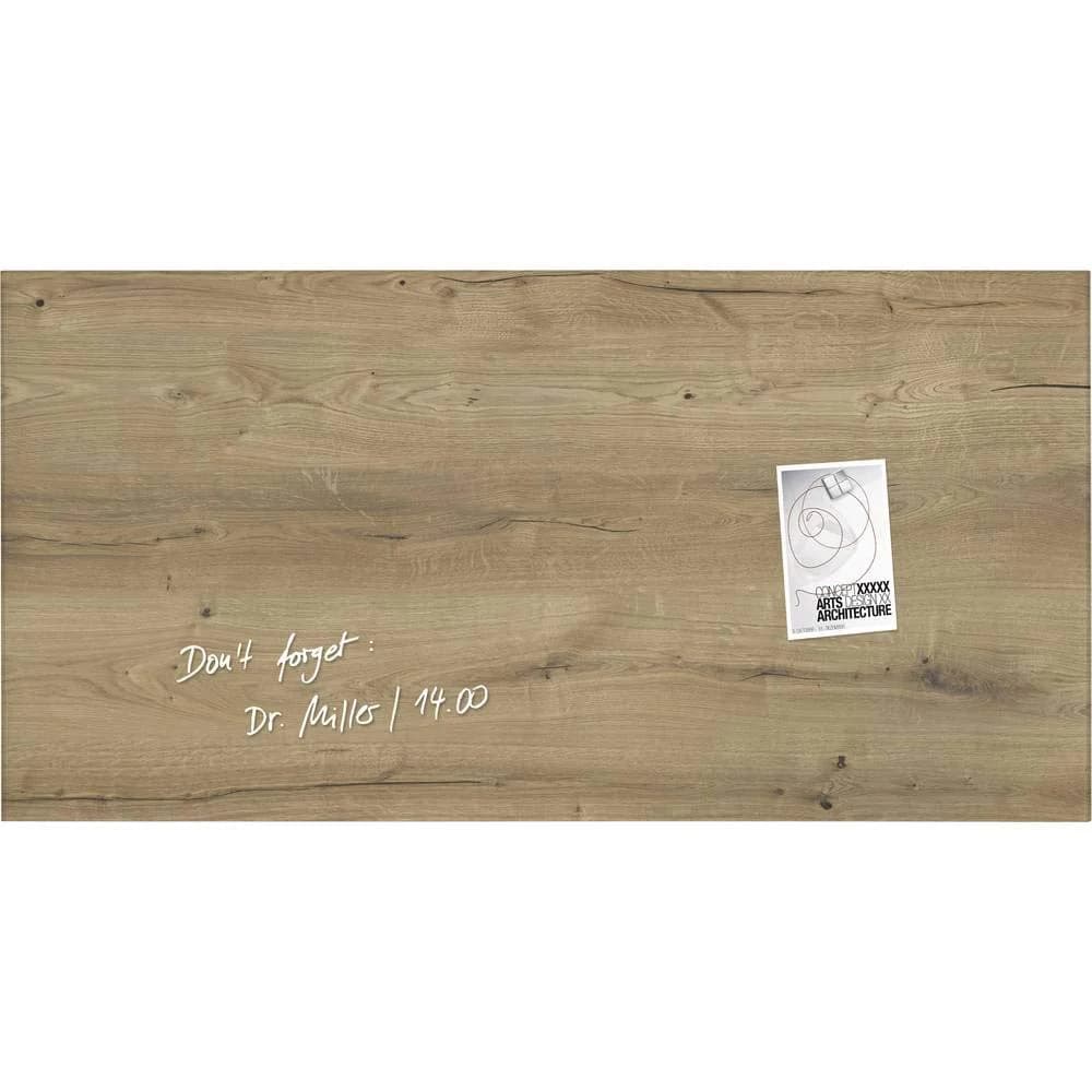 Sigel Wandtafel Glas-Magnetboard artverum Design natural-wood 91x46 cm braun
