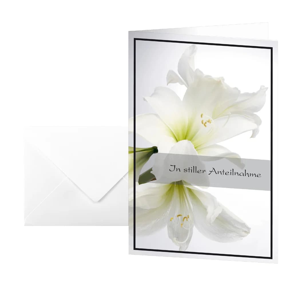 SIGEL Trauerkarten weiße Amaryllis DIN A6
