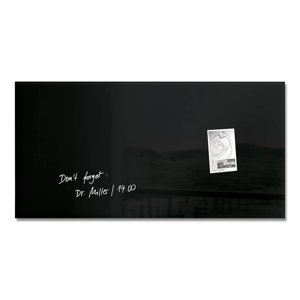 Sigel GL145 Glas-Magnettafel / Magnetboard Artverum, 46x91 cm, schwarz
