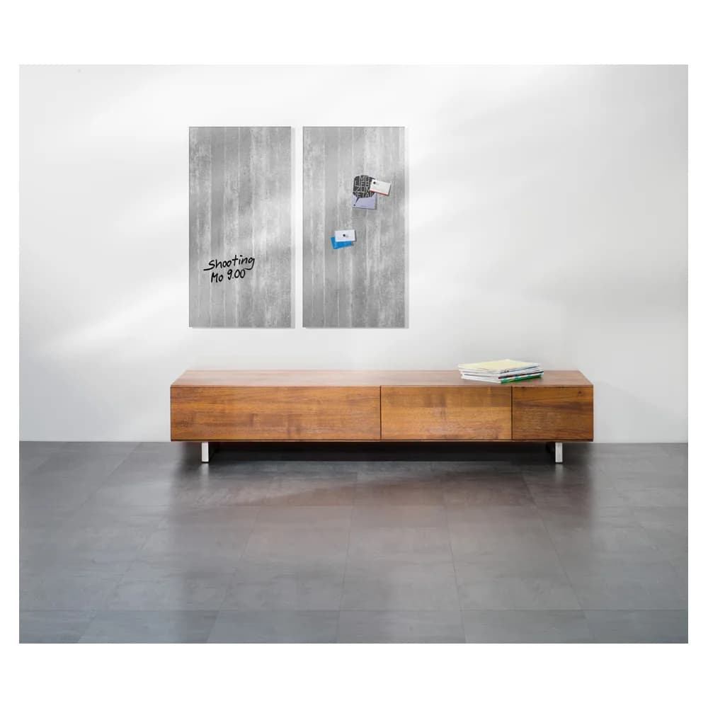 Sigel GL148 Glas-Magnettafel / Magnetboard Artverum, 46x91 cm, Design Sichtbeton