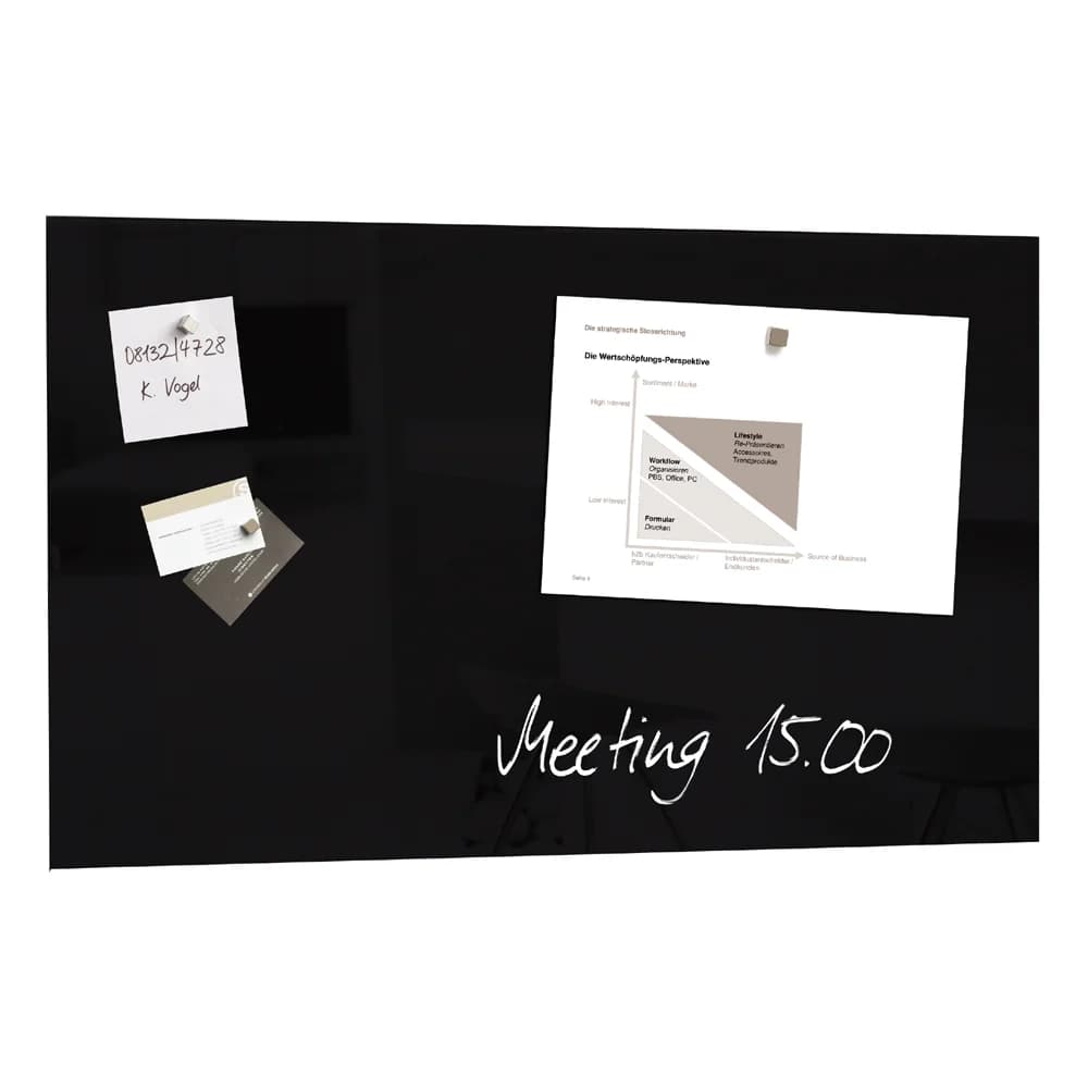 Sigel GL130 Glas-Magnettafel / Magnetboard Artverum, 48x78 cm, schwarz
